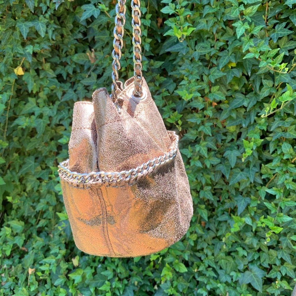 Gap Metallic Gold Chains Straps Crossbody Hobo Bag